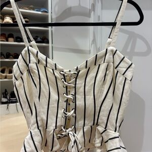 Women’s Lovers and Friends knit black and white strappy top size small